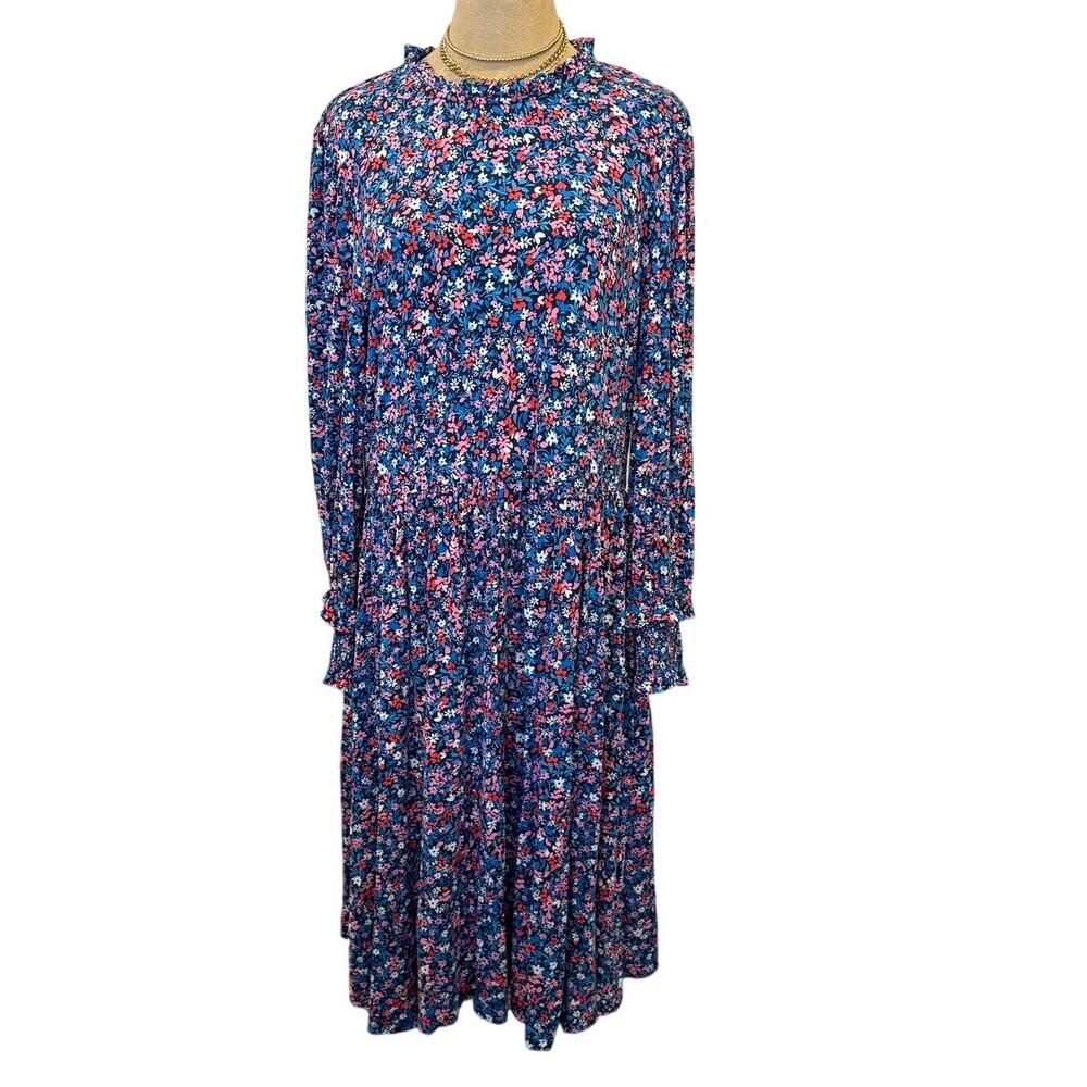 NWT DRAPPER JAMES Kitty Knit Shirt Dress Whispy Floral XXL 1X NEW Summer
